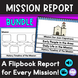 California History | 4th Grade Mission Report Flipbook Bundle