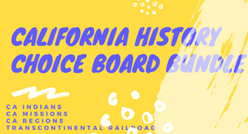 Preview of California History Choice Menu Bundle