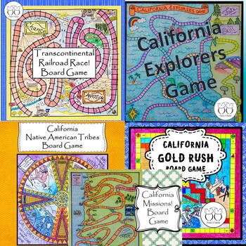 Preview of California History Game Board Bundle