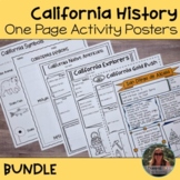 California History Activities - One Page Posters and Repor