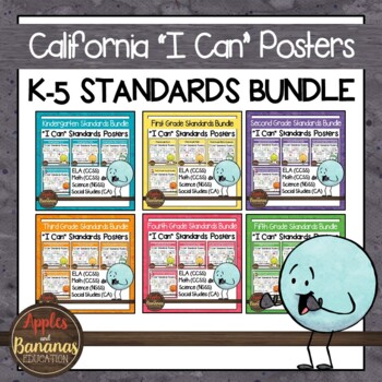 Preview of California K-5 Standards Posters BUNDLE