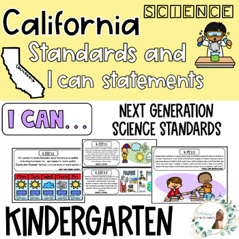Preview of California Kindergarten Science Standards and I CAN Statements!