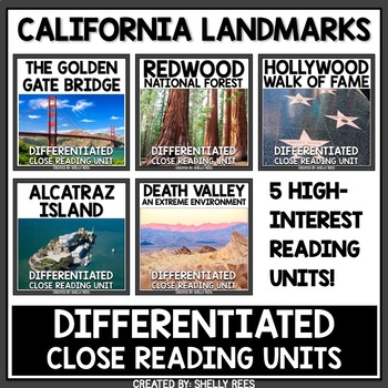 Preview of California Landmarks Reading Comprehension Passages Bundle