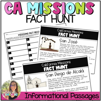 Preview of California Mission Activities Informational Passages