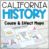 California History Cause & Effect Maps Graphic Organizers 