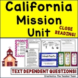California Mission Unit | Reading  Passages and Questions