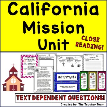 Preview of California Mission Unit | Reading  Passages and Questions