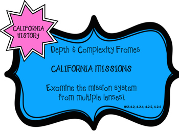Preview of California Missions Depth and Complexity Frames