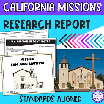 Preview of California Missions Research Report 4th Grade California History