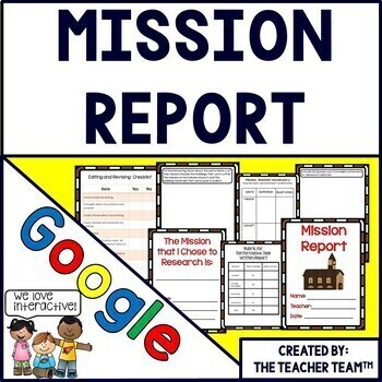 Preview of California Missions Research Report | Google Classroom | Google Slides