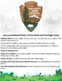California National Parks Webquest