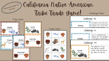 Preview of California Native American Trade Game - Hands on Activity for students!