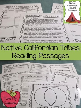 Preview of California Native Tribes Reading Passages {5 Tribes}