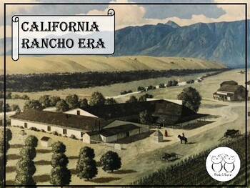 Preview of California Ranchos Unit Informational Reading Activities Writing Art Project