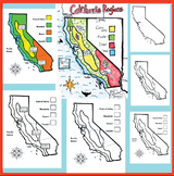 California Regions Coloring Maps : Desert, Mountains, Coas