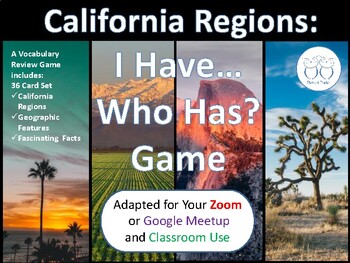 Preview of California Regions I Have Who Has? Game