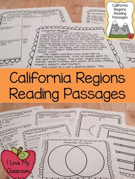 Preview of California Regions Reading Passages