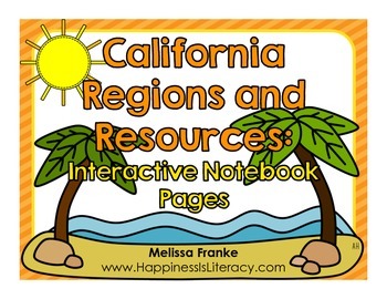 Preview of California Regions and Resources: Interactive Notebook Pages