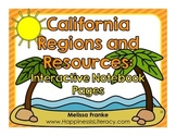 California Regions and Resources: Interactive Notebook Pages