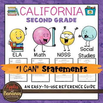Preview of California Second Grade I Can Statements