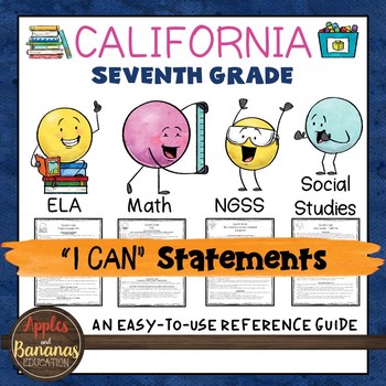 Preview of California Seventh Grade I Can Statements