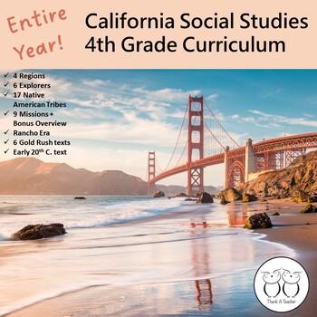 Preview of California Social Studies 4th Grade Curriculum-- Complete Year