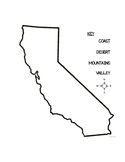 California Stamp and California Regions Art Template