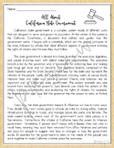 California State Government Informational Reading Passage 