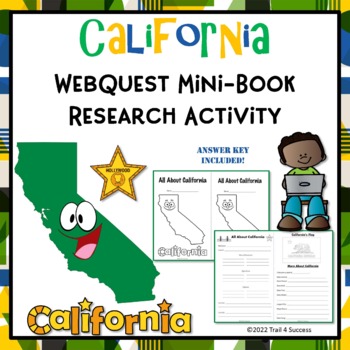 Preview of California Webquest Worksheets State Internet Research Mini Book
