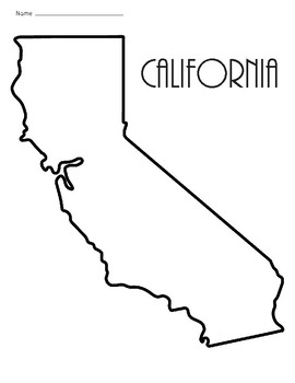 California State Outline Map By Teacher Vault Teachers Pay Teachers