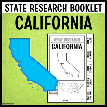 Preview of California State Report Research Project Tabbed Booklet | Guided Research