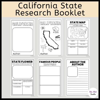 Preview of California State Research Booklet/Flip Book - Non-Fiction Research Project