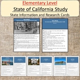 California State Research Cards Elementary Montessori Homeschool