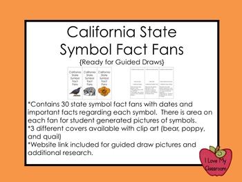 California State Symbol Fact Fans 30 facts by I Love My Classroom