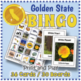 California State Symbols BINGO & Memory Matching Card Game