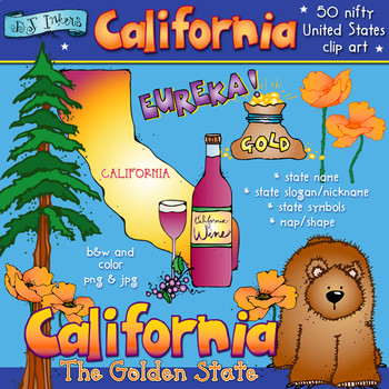 Preview of California State Symbols Clip Art Download