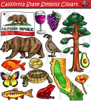 Preview of California State Symbols Clipart