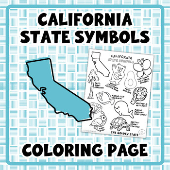 Preview of California State Symbols Coloring Page | for PreK and Kindergarten