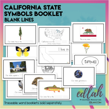 Preview of California State Symbols Booklet- Blank Lines