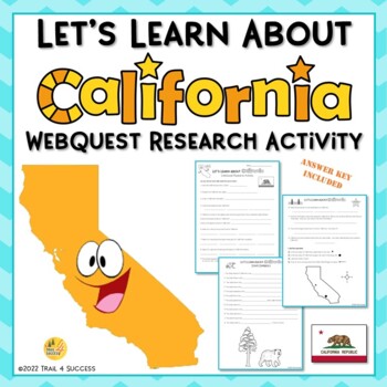 Preview of California Webquest Worksheets Informational Reading Research Activity