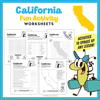 Preview of California Worksheet Activities plus 34 Clip Art Images