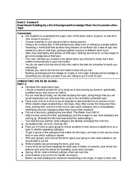 Preview of Calkins' Tapping the Power of Nonfiction grades 6-8 Cheat Sheets for BEND 2