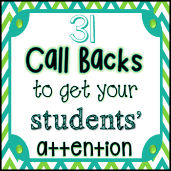 Preview of Call Backs for Classroom Management