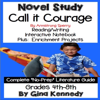 Preview of Call It Courage Novel Study & Project Menu; Plus Digital Option