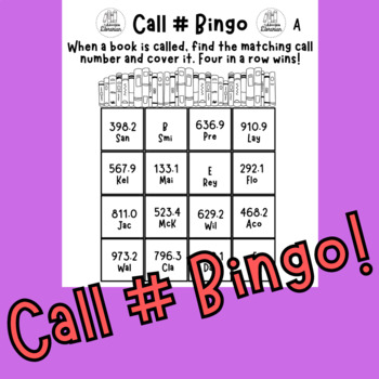 Preview of FULLY EDITABLE! Call Number Bingo Library Skills Game