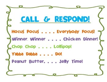 Preview of Call & Respond Poster (Classroom Management)