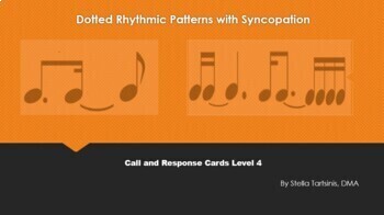 Preview of Call and Response Cards-Level-4: Dotted Rhythms Syncopation - GOOGLE SLIDES