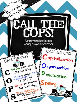 Preview of Call the COPS Posters: Writing Complete Sentences