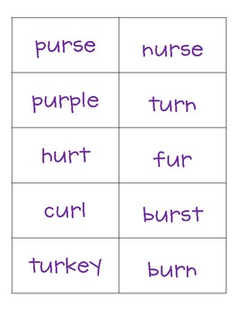 Call the Nurse! Word Card Game (Reading Words with -er, -ir, & -ur)