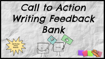Preview of Call to Action Writing Feedback Bank 